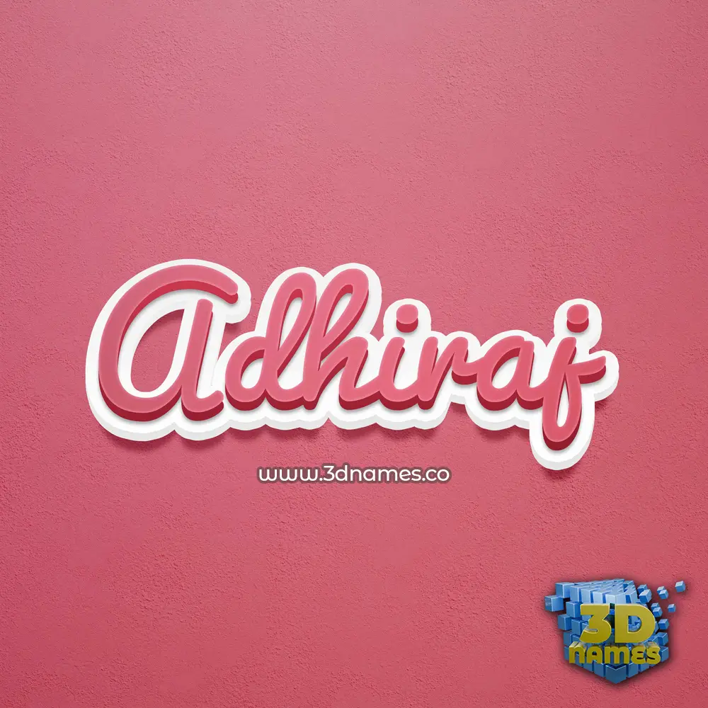 adhiraj in Red Scribble style - 3D name wallpaper