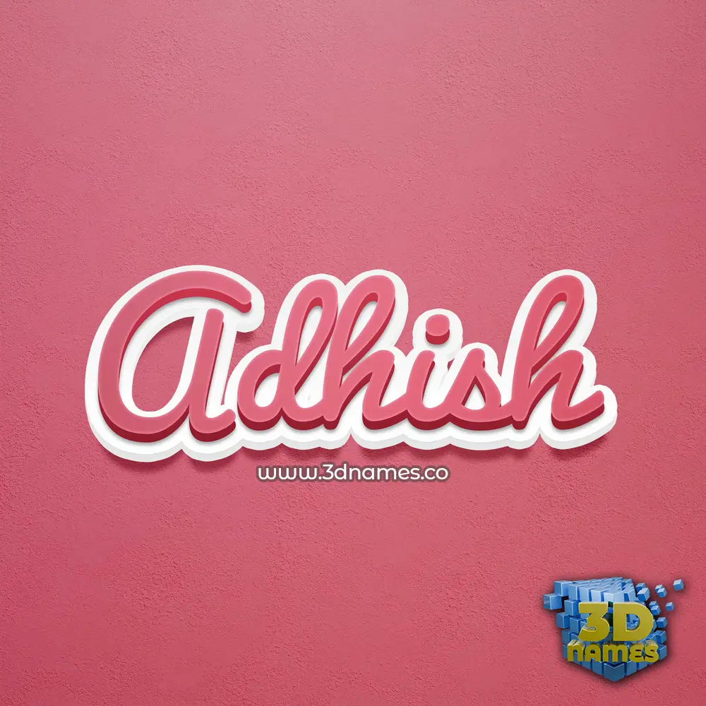 adhish in Red Scribble style - 3D name wallpaper