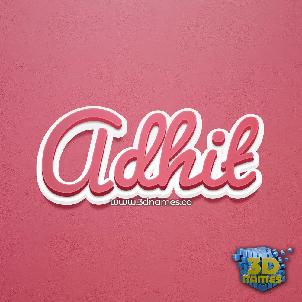 adhit in Red Scribble style - 3D name wallpaper