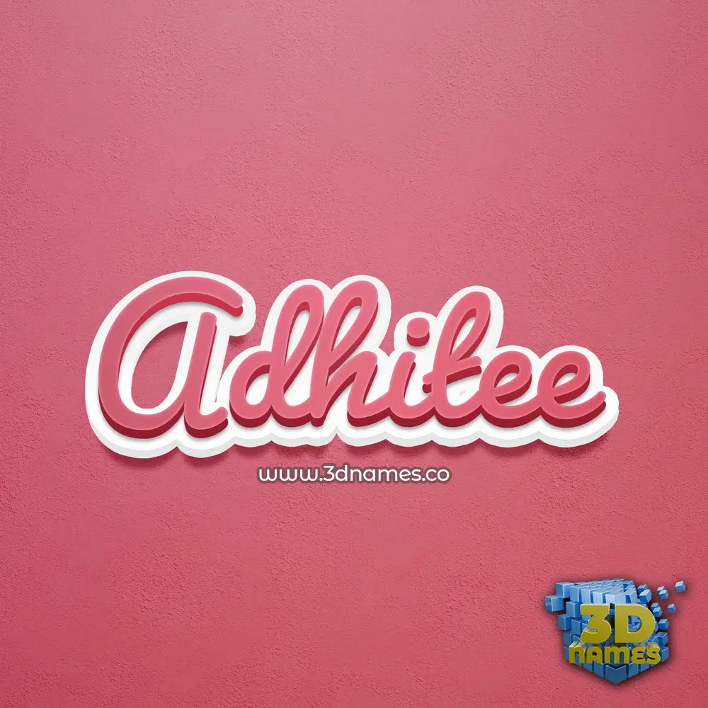 adhitee in Red Scribble style - 3D name wallpaper