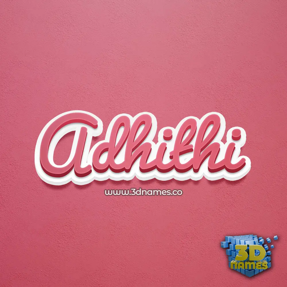 adhithi in Red Scribble style - 3D name wallpaper