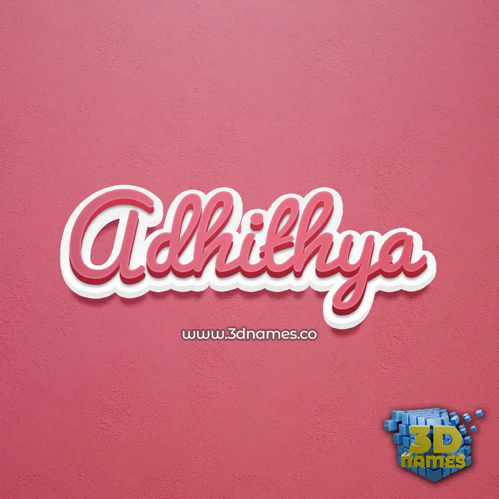 adhithya in Red Scribble style - 3D name wallpaper