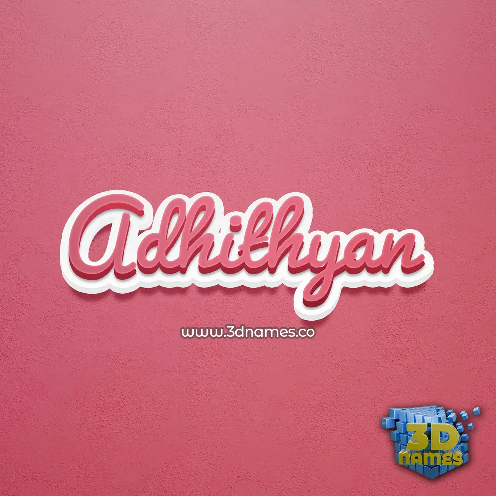 adhithyan in Red Scribble style - 3D name wallpaper