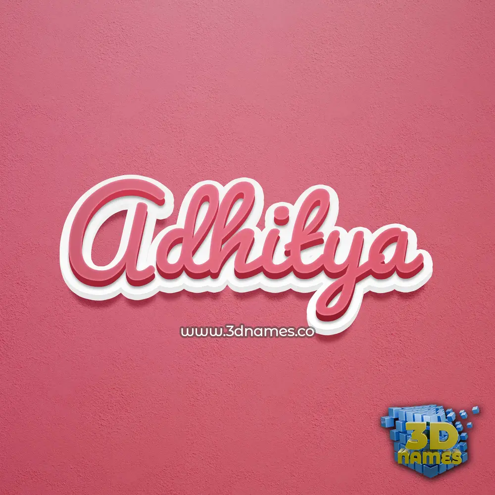 adhitya in Red Scribble style - 3D name wallpaper