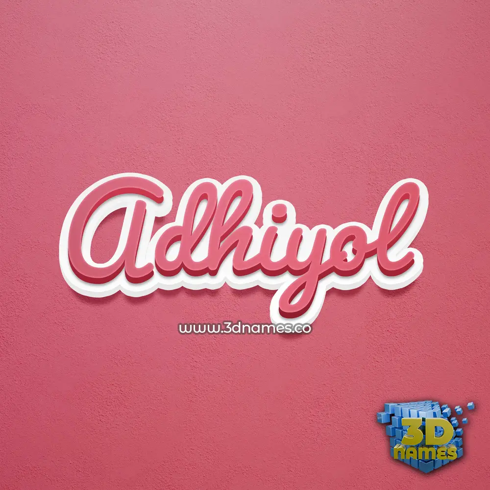 adhiyol in Red Scribble style - 3D name wallpaper