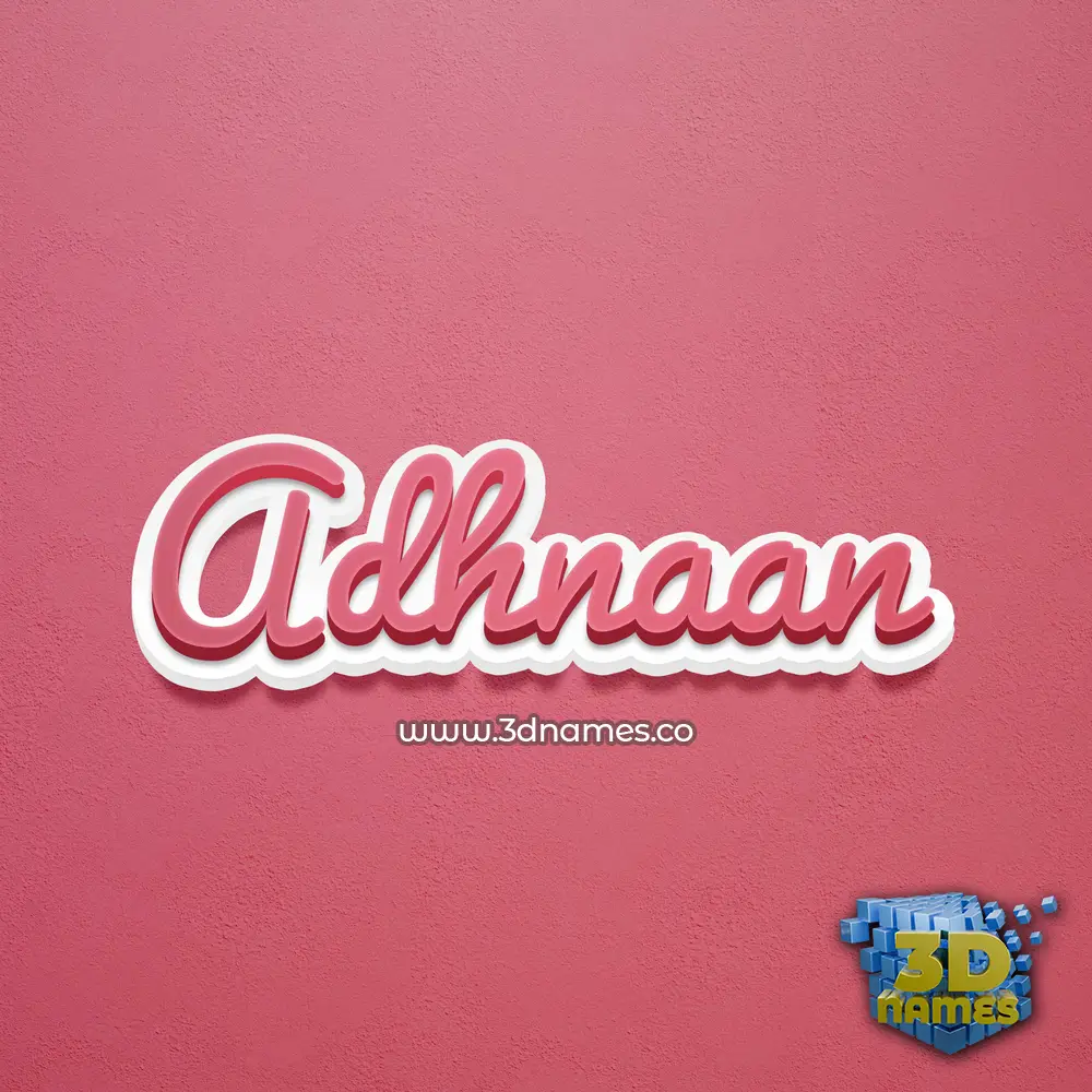 adhnaan in Red Scribble style - 3D name wallpaper