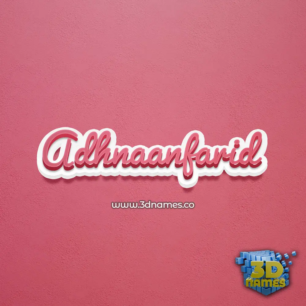 adhnaanfarid in Red Scribble style - 3D name wallpaper