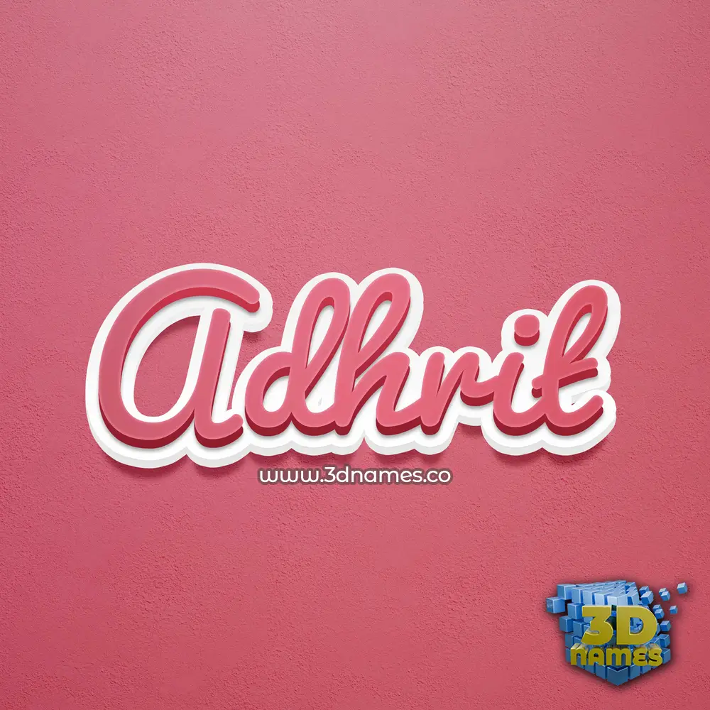 adhrit in Red Scribble style - 3D name wallpaper