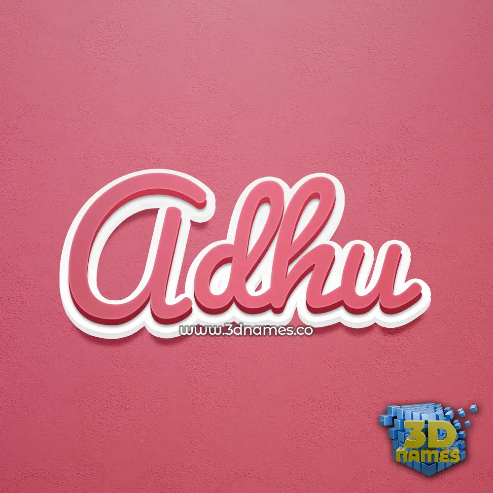 adhu in Red Scribble style - 3D name wallpaper