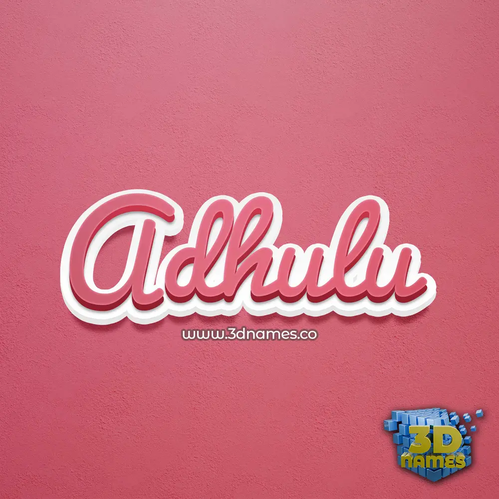adhulu in Red Scribble style - 3D name wallpaper