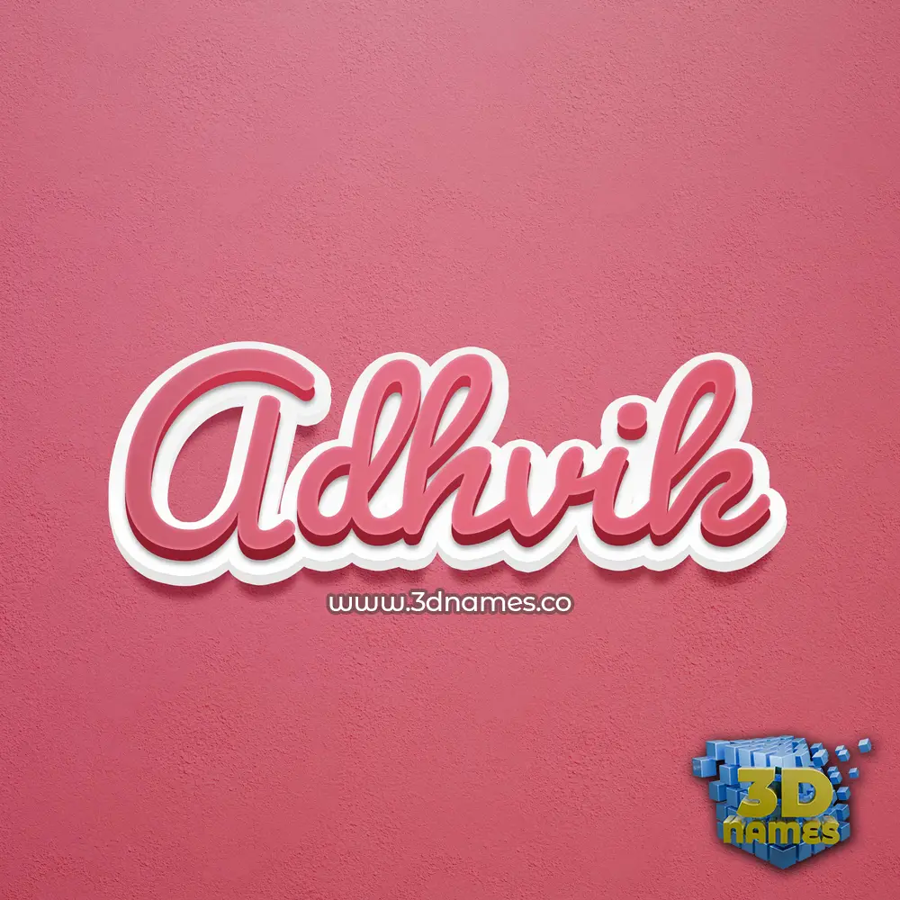 adhvik in Red Scribble style - 3D name wallpaper