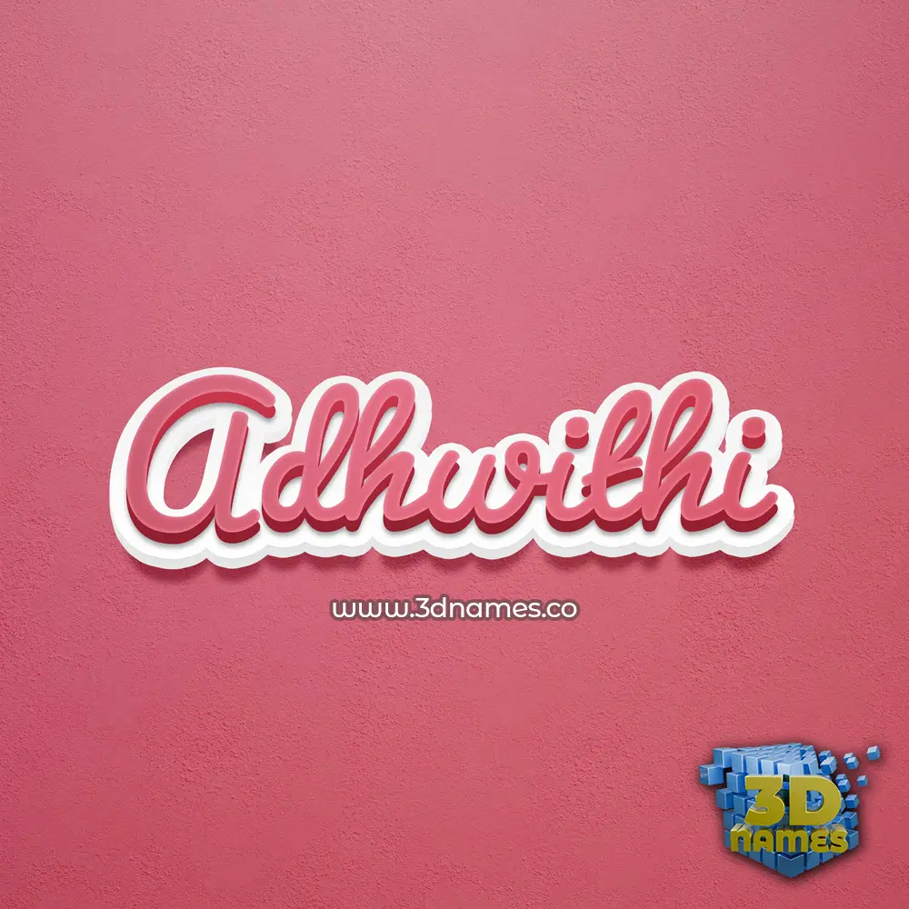 adhwithi in Red Scribble style - 3D name wallpaper