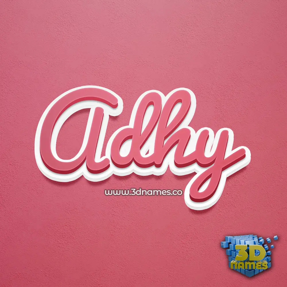 adhy in Red Scribble style - 3D name wallpaper