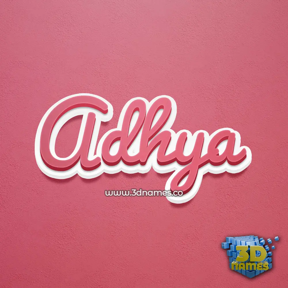 adhya in Red Scribble style - 3D name wallpaper