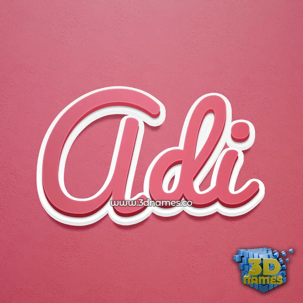 adi in Red Scribble style - 3D name wallpaper