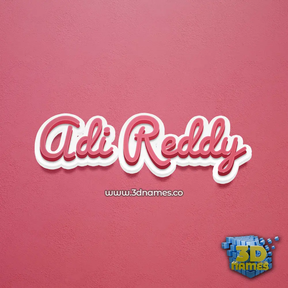 adi reddy in Red Scribble style - 3D name wallpaper