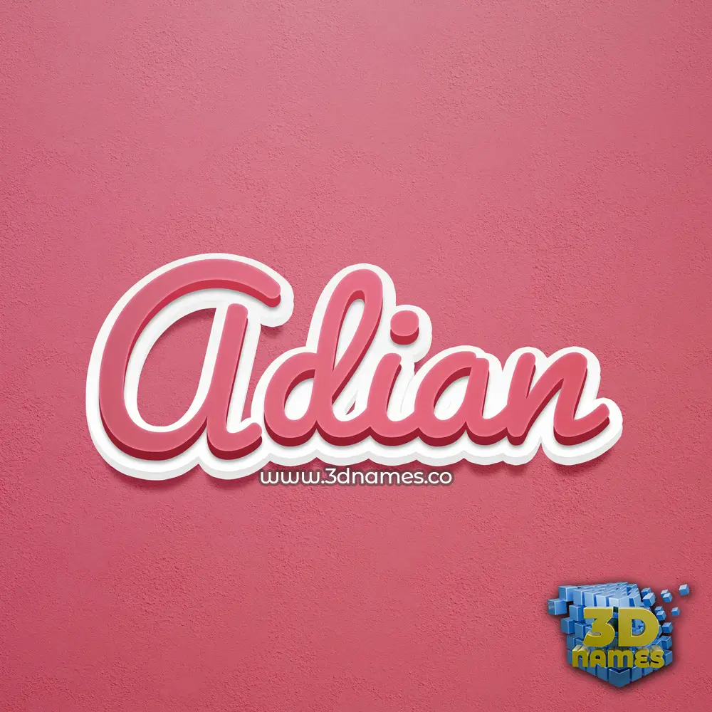 adian in Red Scribble style - 3D name wallpaper