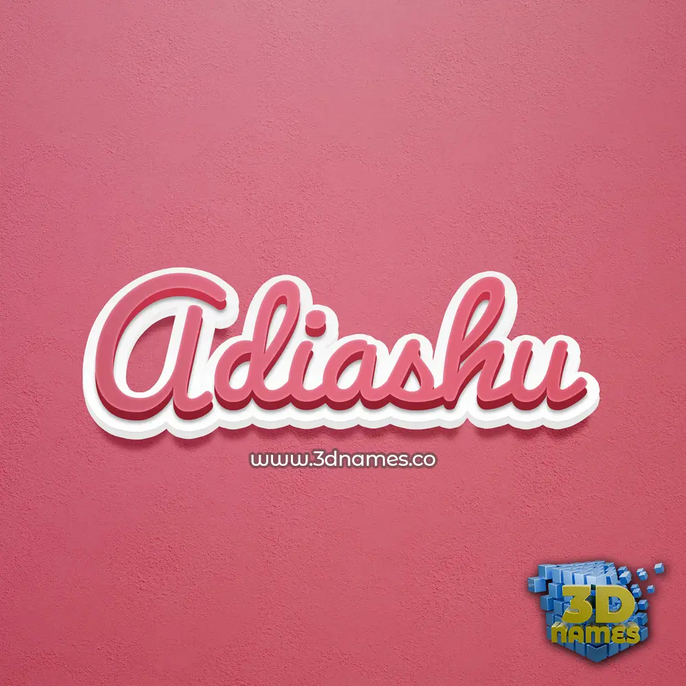 adiashu in Red Scribble style - 3D name wallpaper