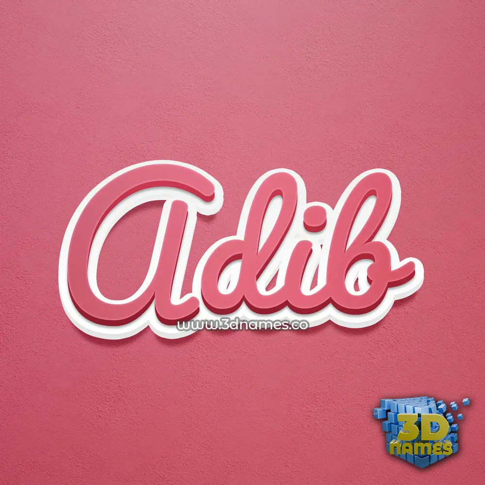 adib in Red Scribble style - 3D name wallpaper