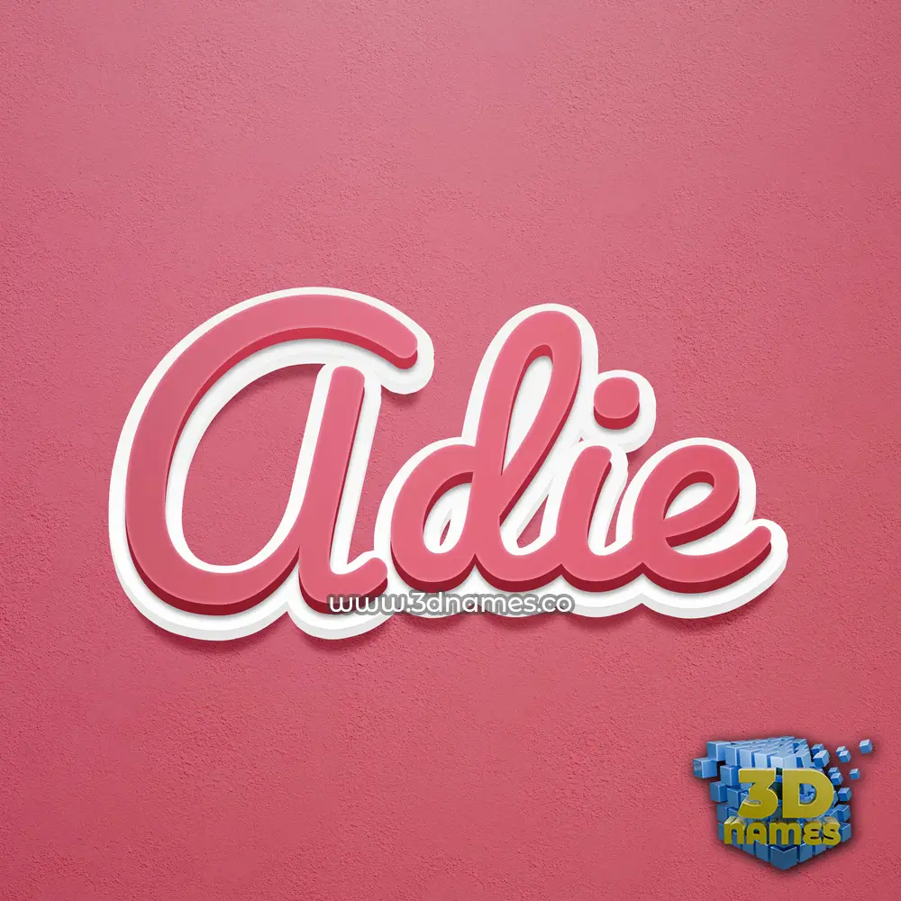 adie in Red Scribble style - 3D name wallpaper