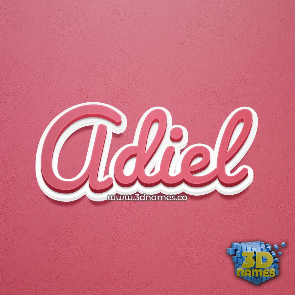 adiel in Red Scribble style - 3D name wallpaper