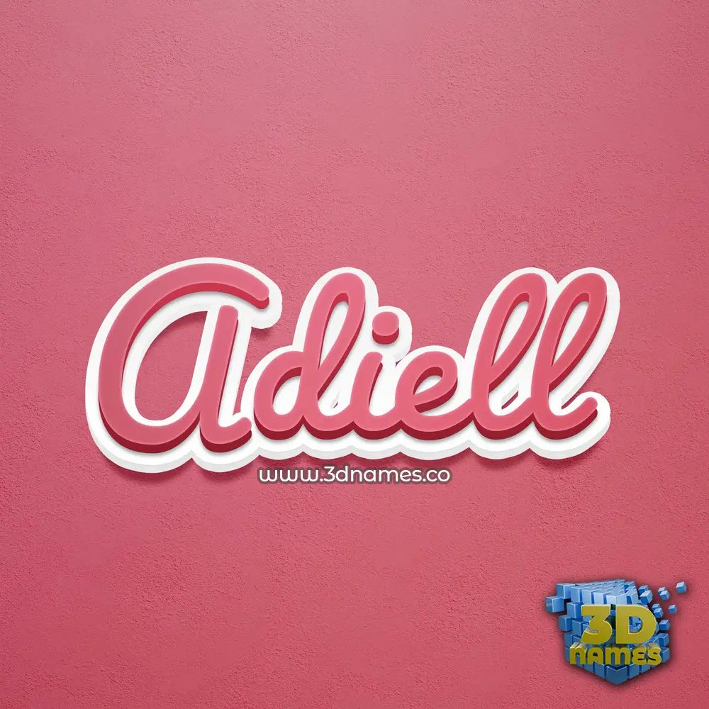 adiell in Red Scribble style - 3D name wallpaper