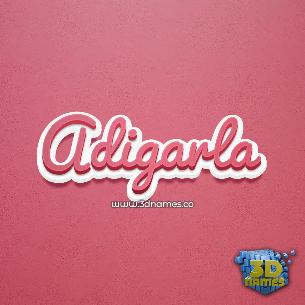 adigarla in Red Scribble style - 3D name wallpaper