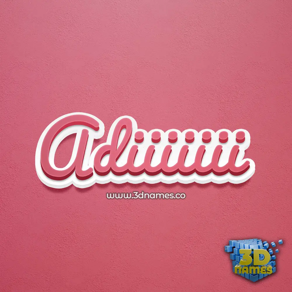 adiiiiiii in Red Scribble style - 3D name wallpaper