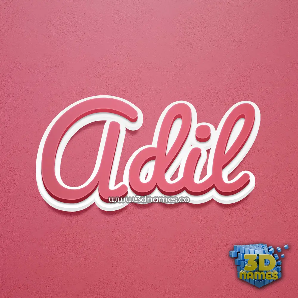 adil in Red Scribble style - 3D name wallpaper