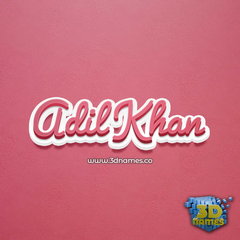 adil khan in Red Scribble style - 3D name wallpaper