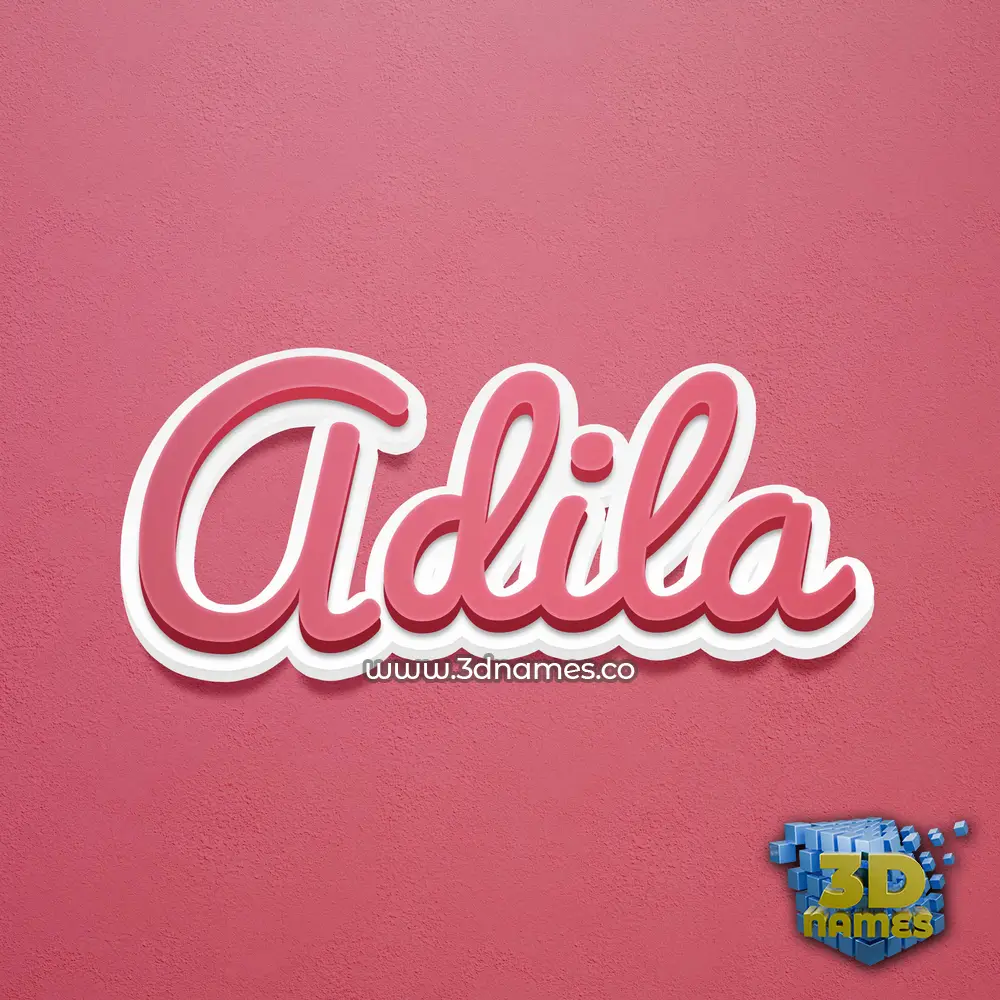 adila in Red Scribble style - 3D name wallpaper