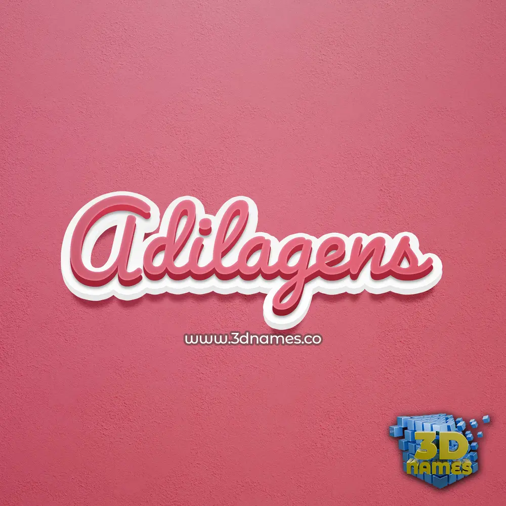 adilagens in Red Scribble style - 3D name wallpaper