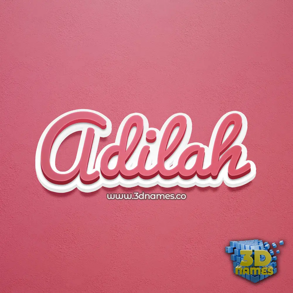 adilah in Red Scribble style - 3D name wallpaper