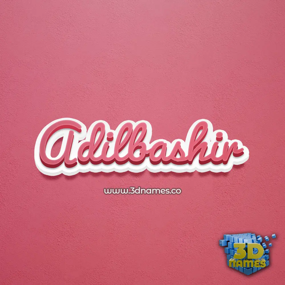 adilbashir in Red Scribble style - 3D name wallpaper