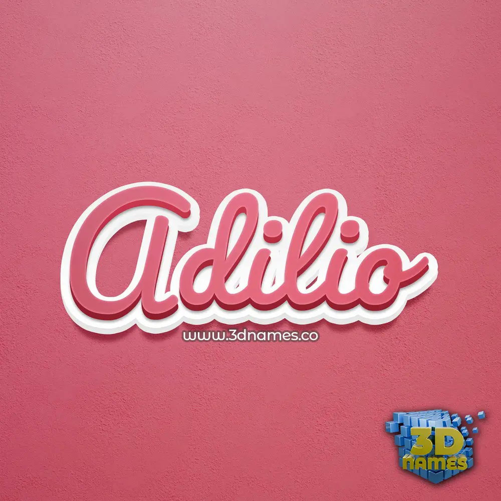 adilio in Red Scribble style - 3D name wallpaper