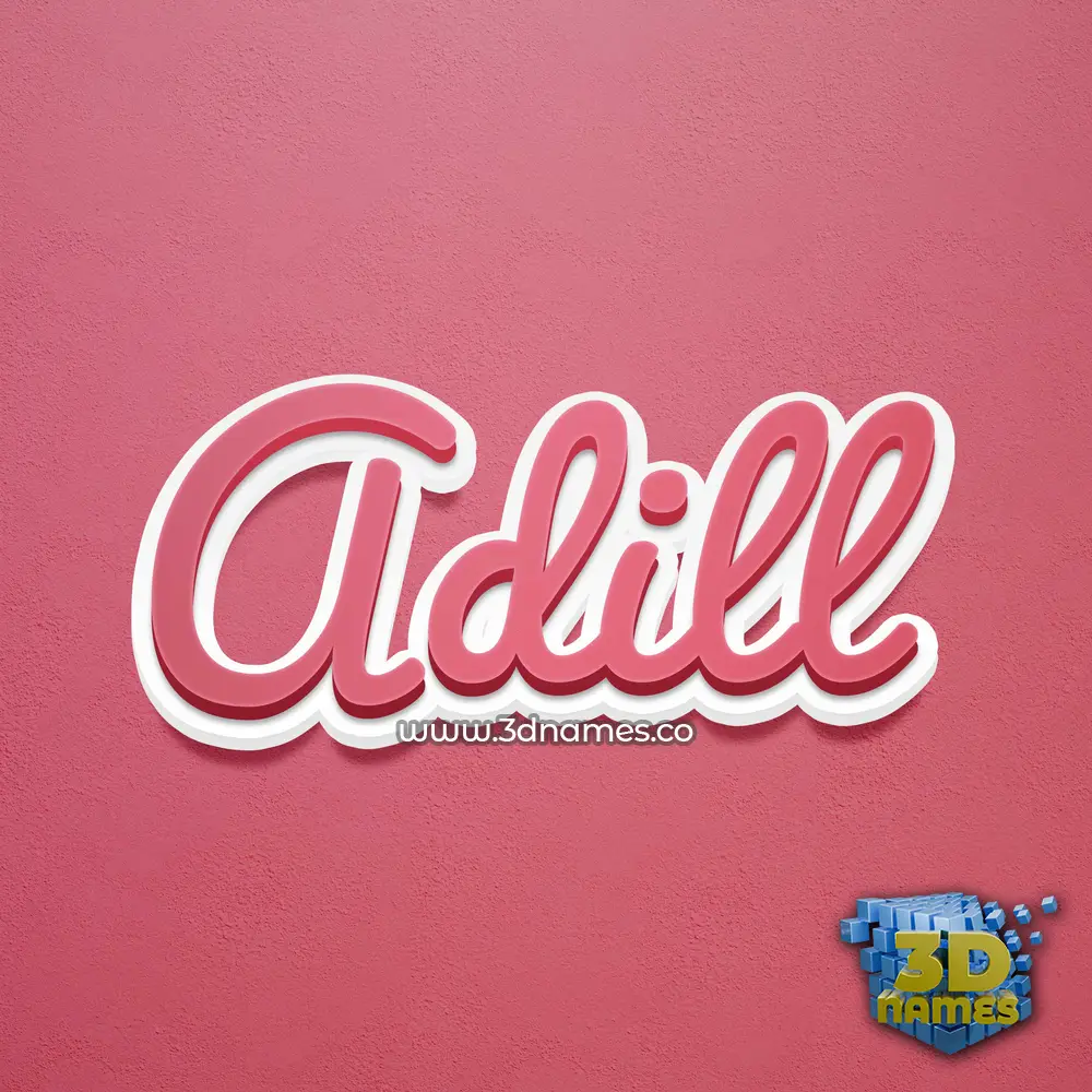 adill in Red Scribble style - 3D name wallpaper