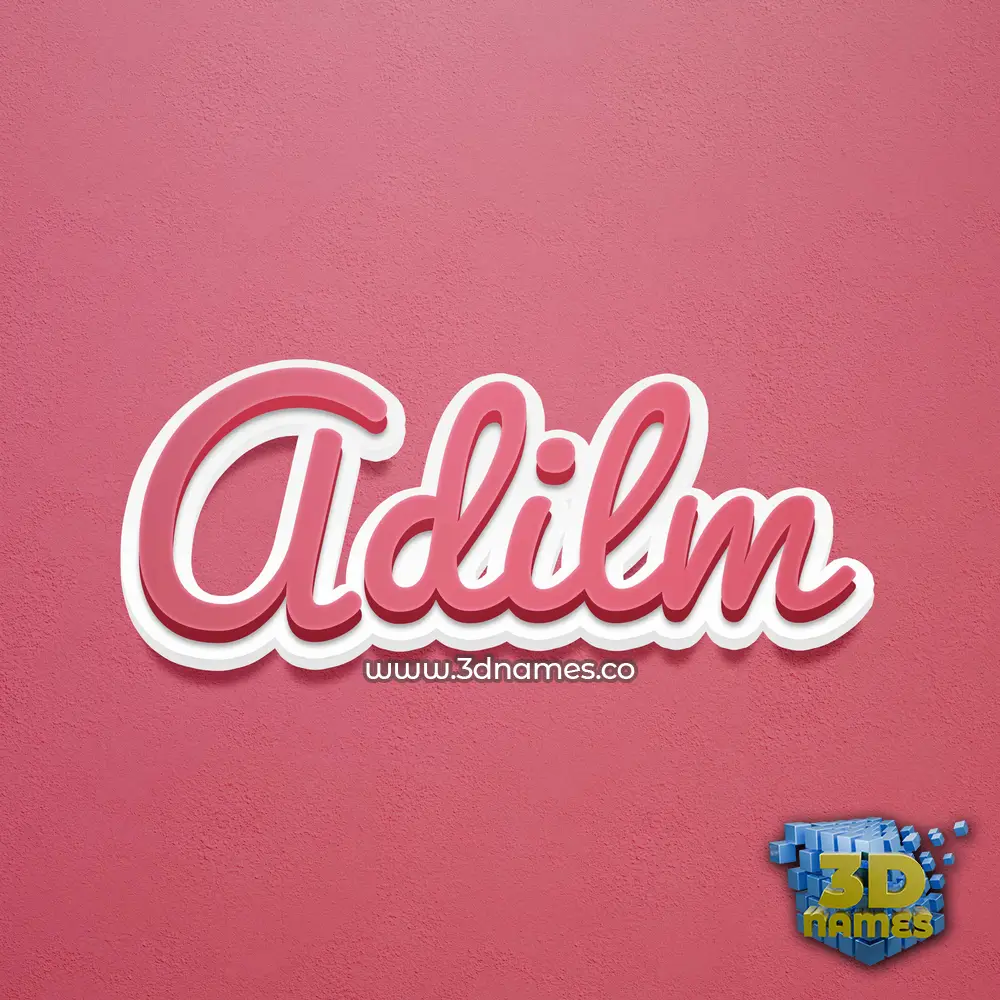adilm in Red Scribble style - 3D name wallpaper