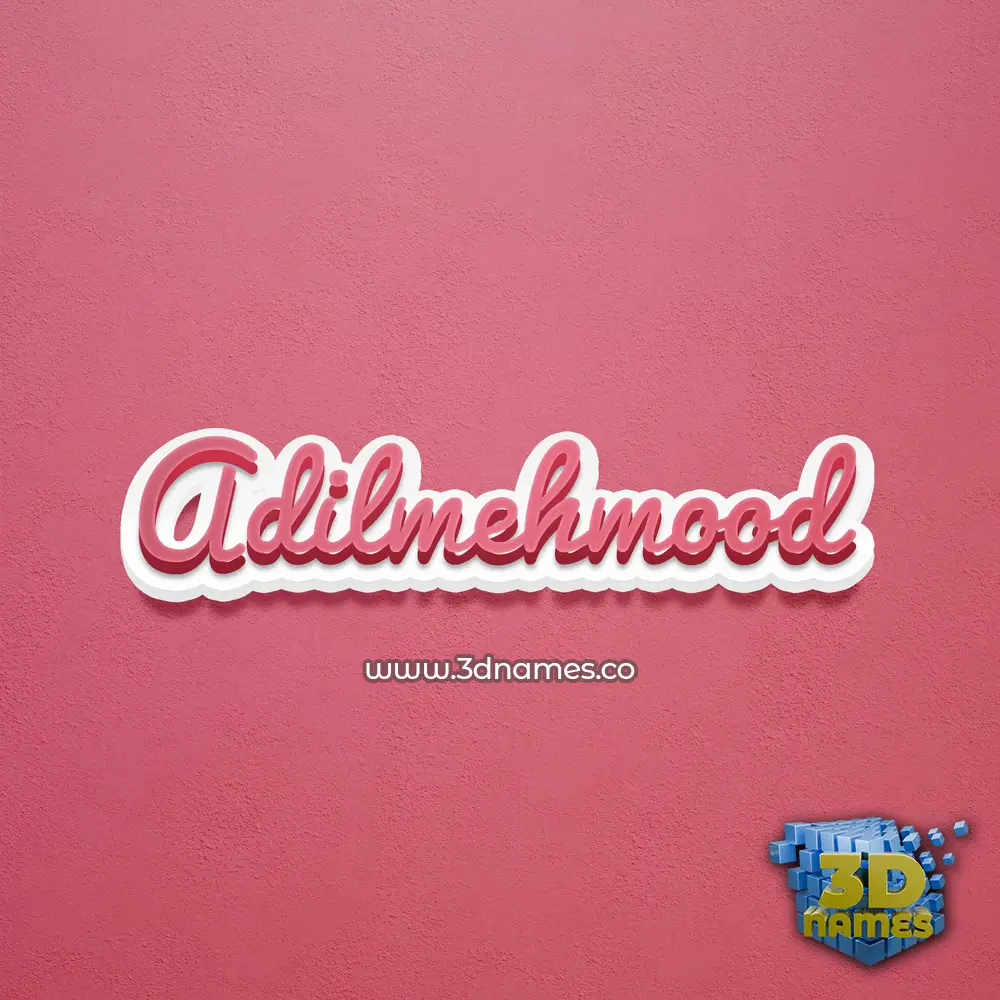 adilmehmood in Red Scribble style - 3D name wallpaper