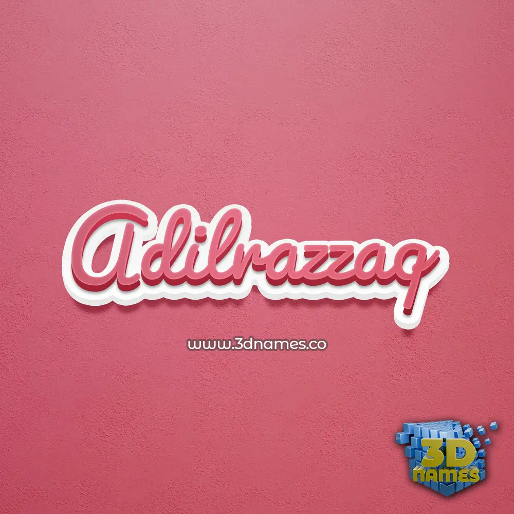 adilrazzaq in Red Scribble style - 3D name wallpaper