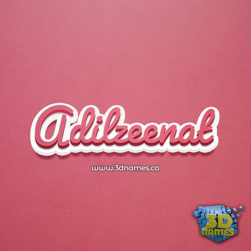 adilzeenat in Red Scribble style - 3D name wallpaper