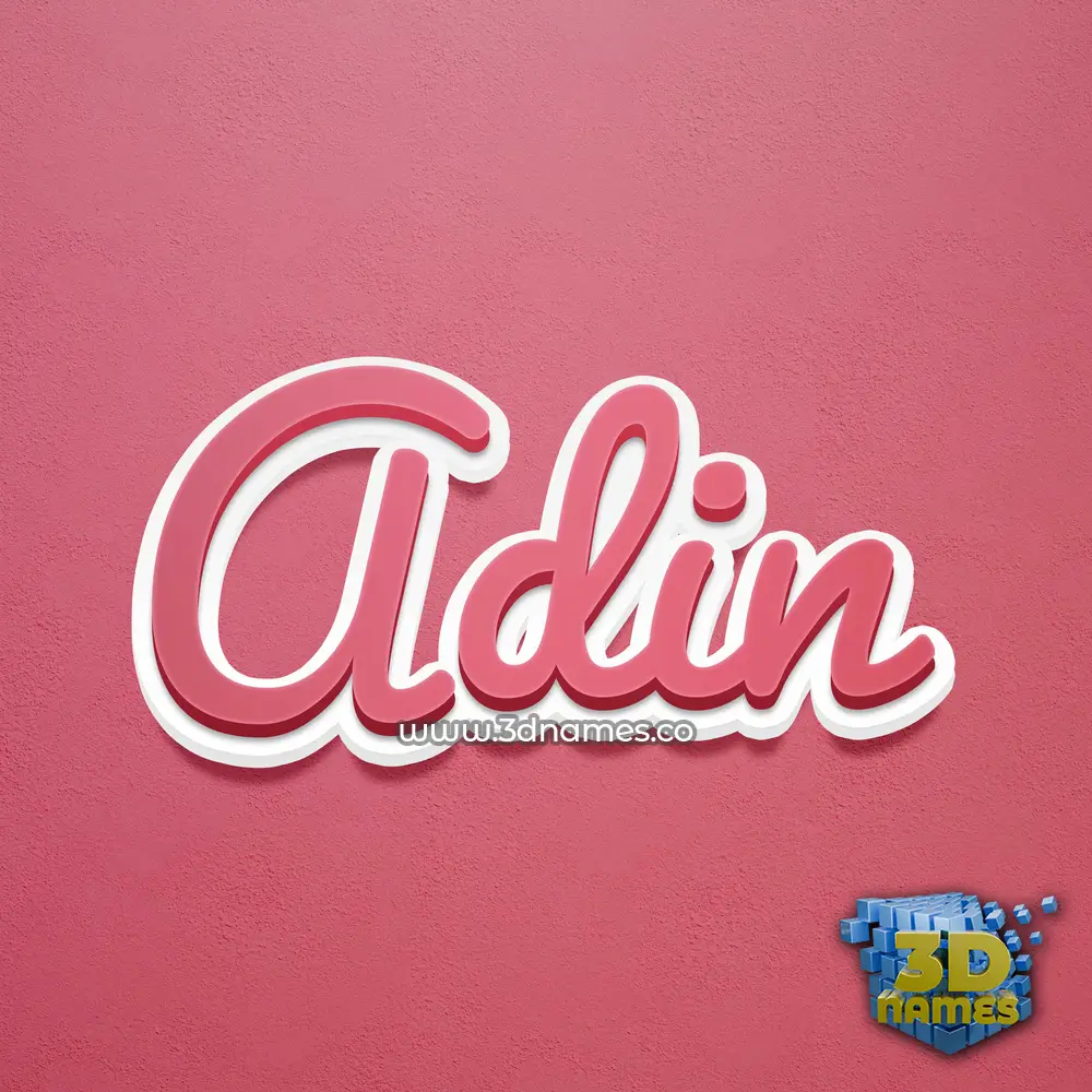 adin in Red Scribble style - 3D name wallpaper