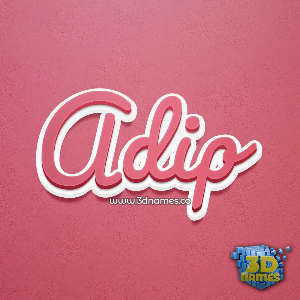 adip in Red Scribble style - 3D name wallpaper