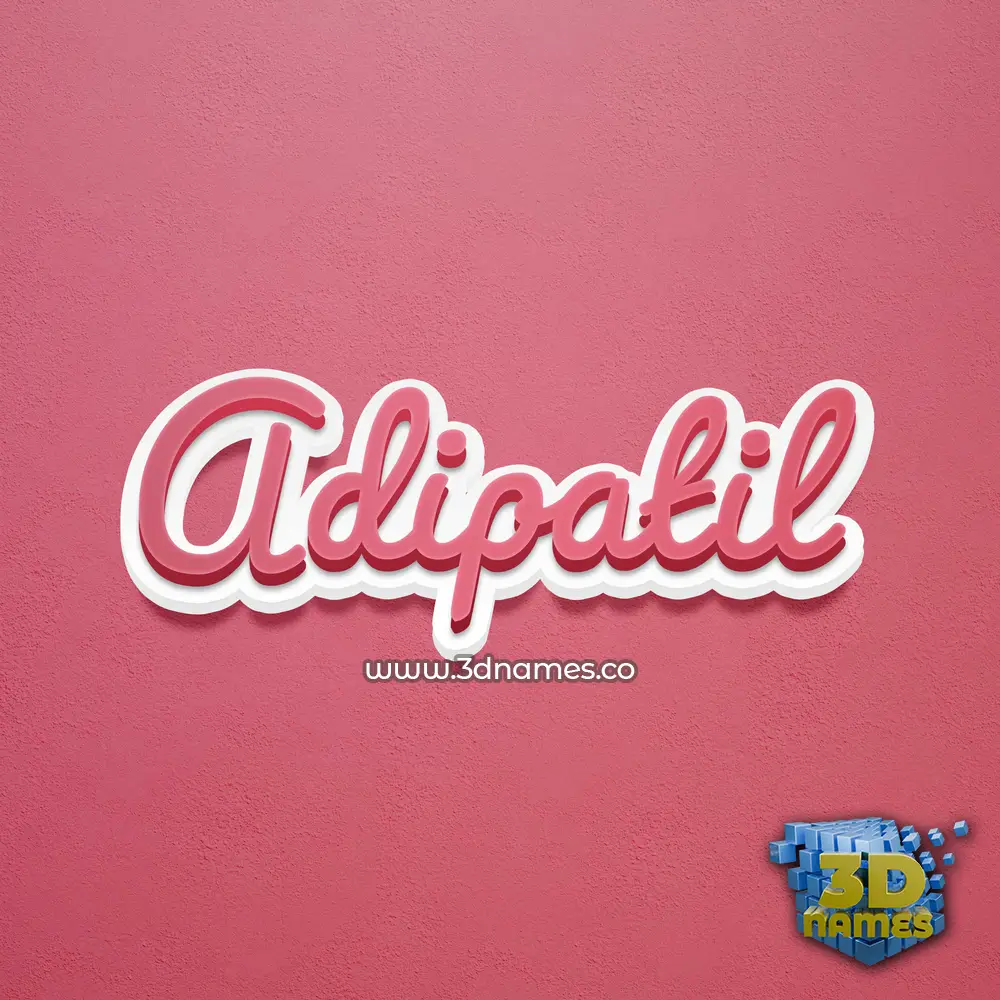 adipatil in Red Scribble style - 3D name wallpaper