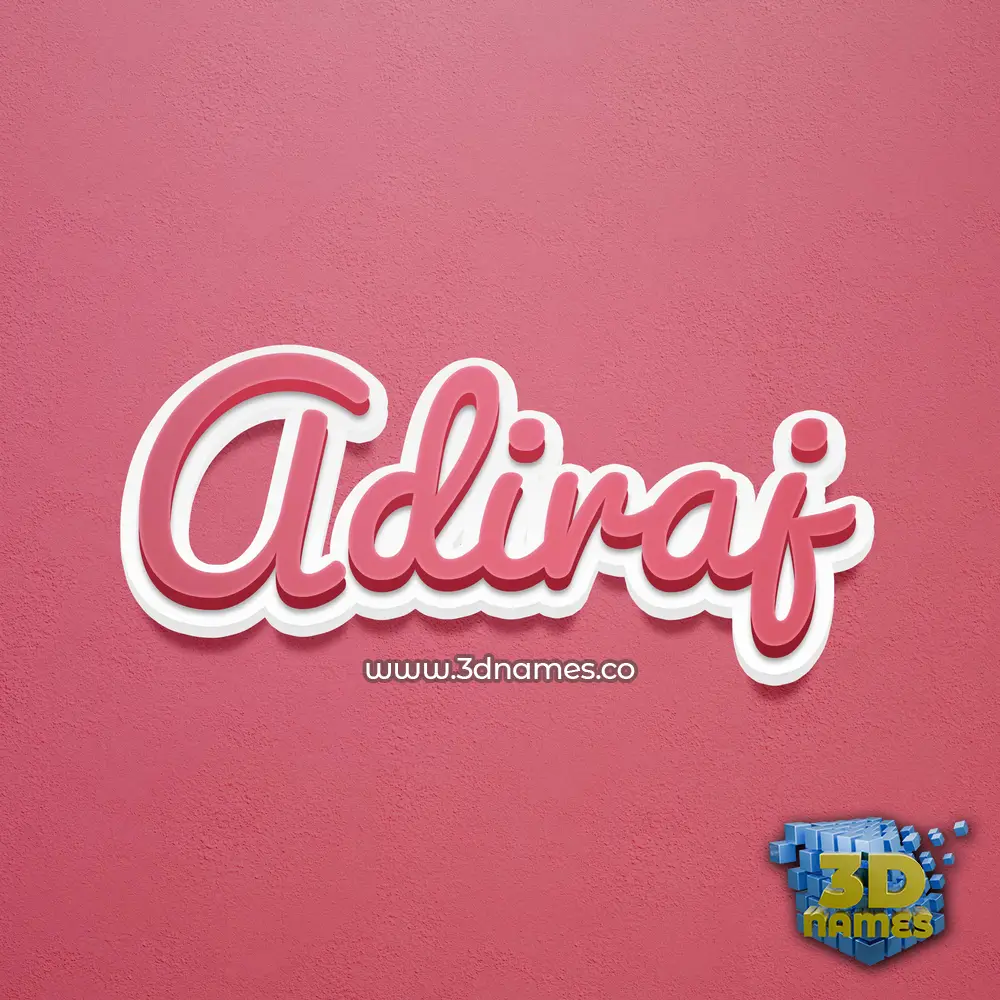 adiraj in Red Scribble style - 3D name wallpaper