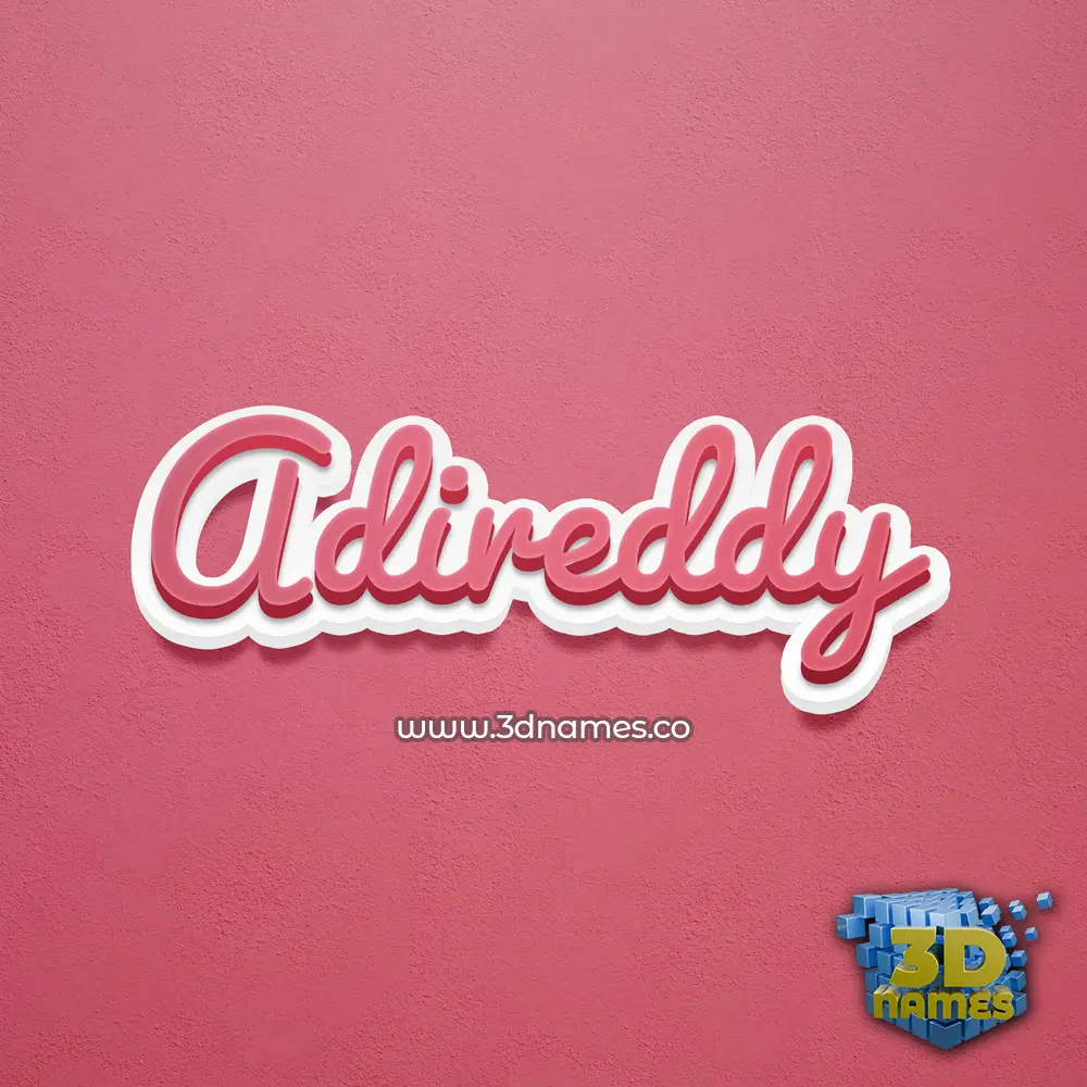 adireddy in Red Scribble style - 3D name wallpaper