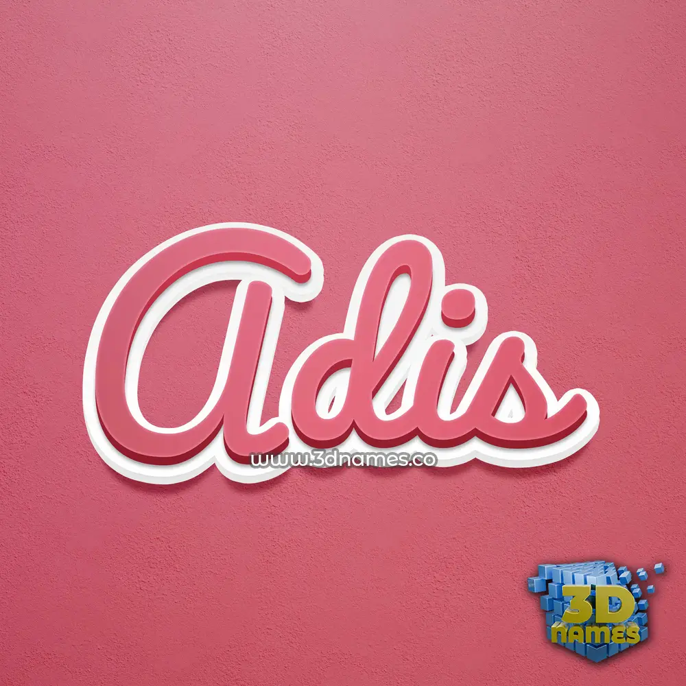adis in Red Scribble style - 3D name wallpaper