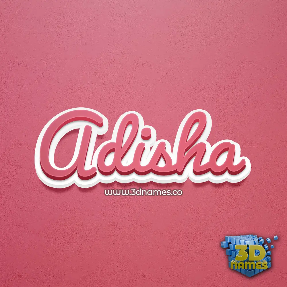 adisha in Red Scribble style - 3D name wallpaper
