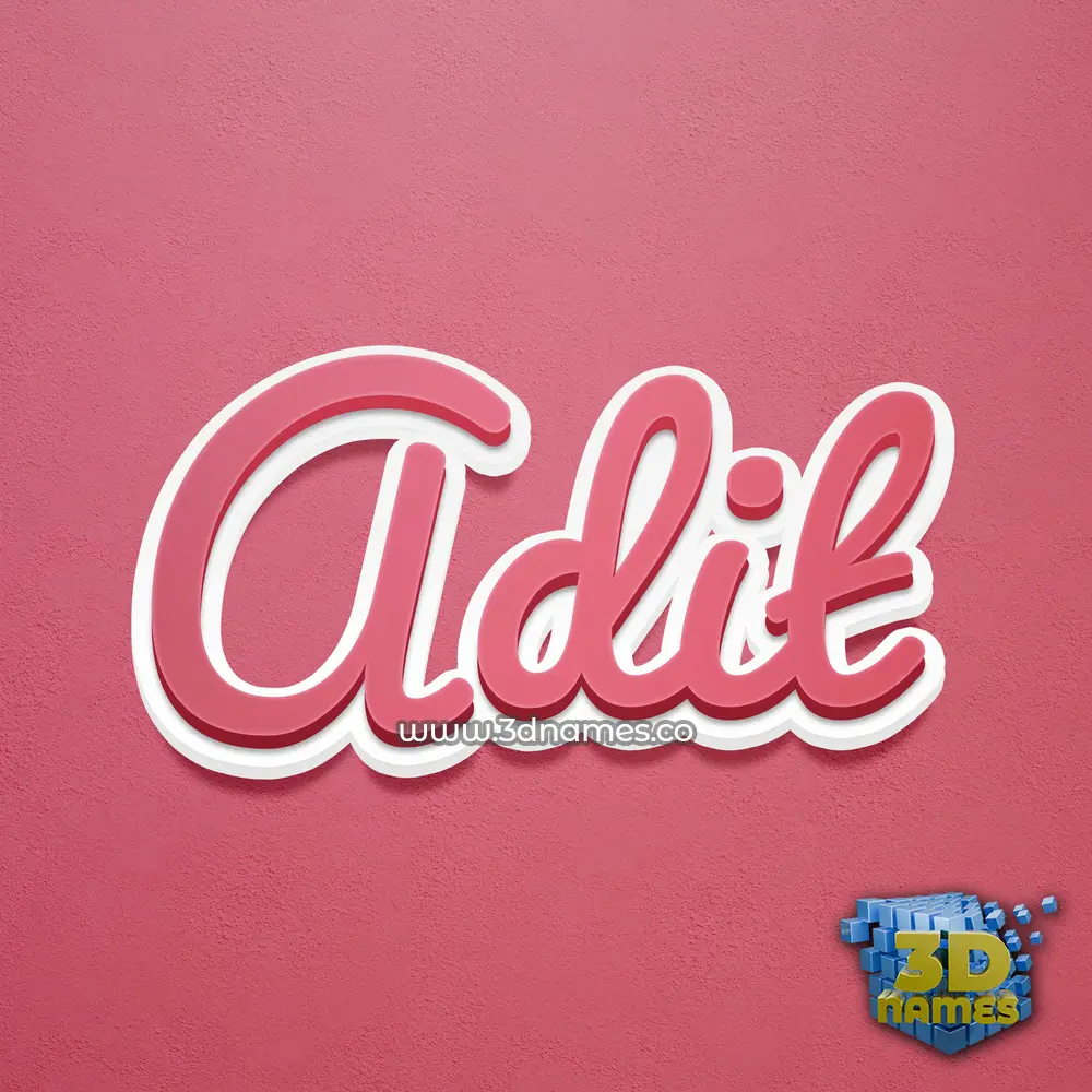 adit in Red Scribble style - 3D name wallpaper