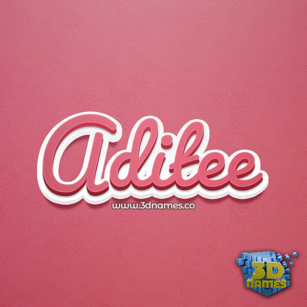 aditee in Red Scribble style - 3D name wallpaper