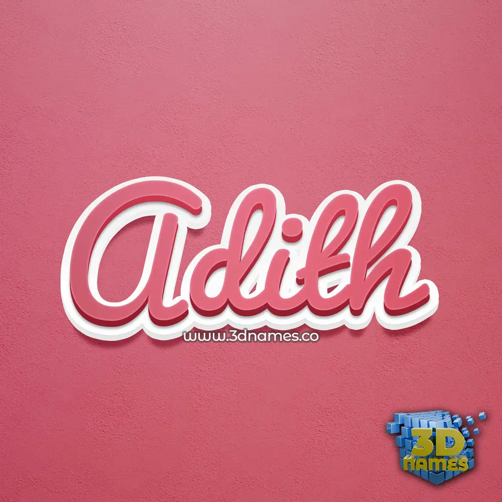 adith in Red Scribble style - 3D name wallpaper